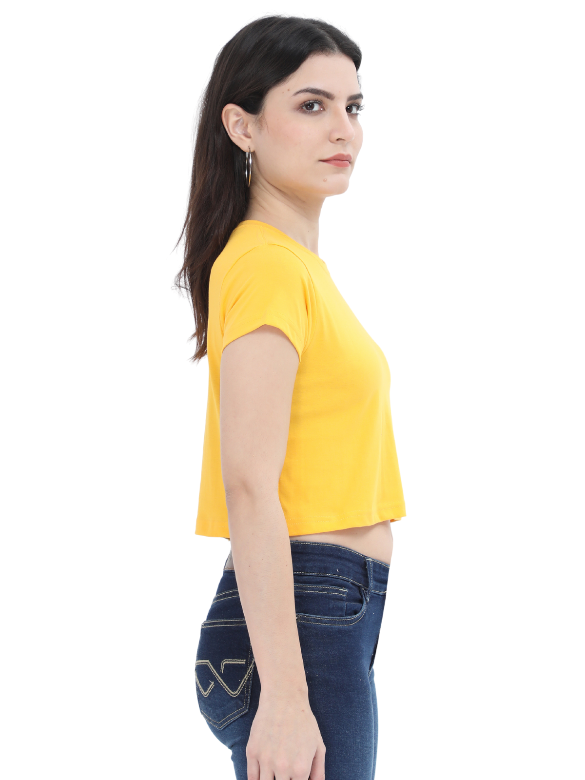 Golden Yellow Crop Tshirt for Women - BURBENT®