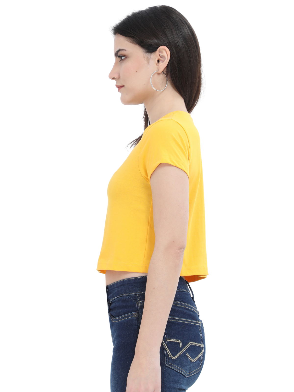 Golden Yellow Crop Tshirt for Women - BURBENT®