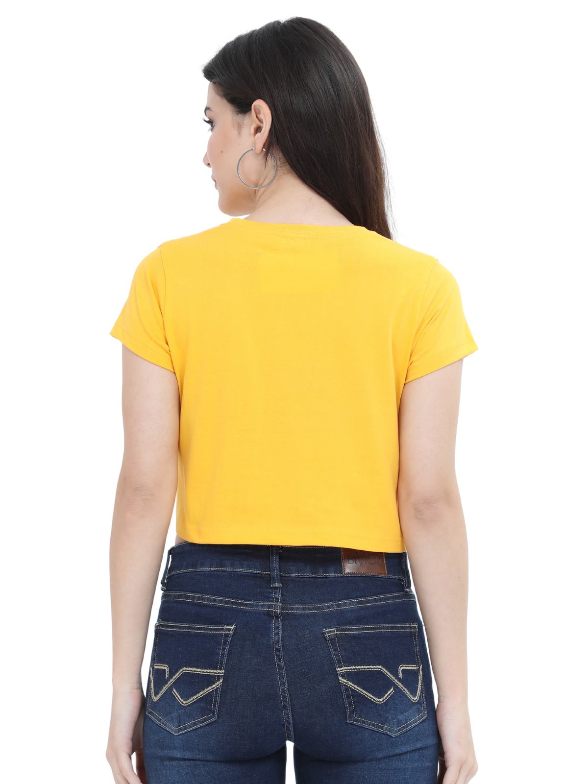 Golden Yellow Crop Tshirt for Women - BURBENT®