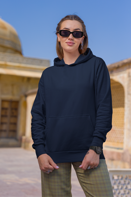 Navy Blue Unisex Sweatshirt Hoodie - BURBENT®