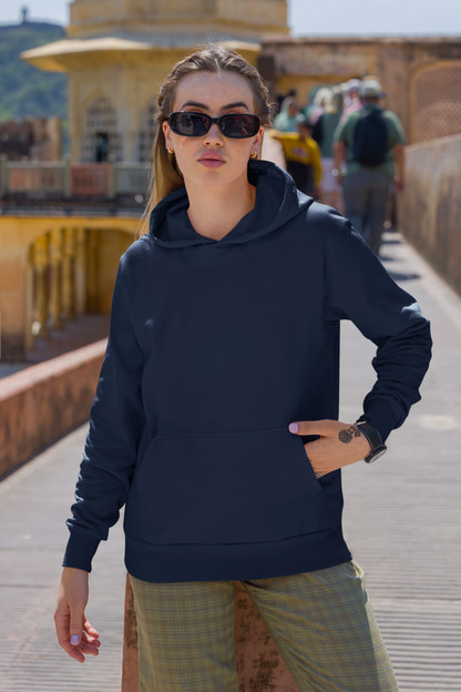 Navy Blue Unisex Sweatshirt Hoodie - BURBENT®