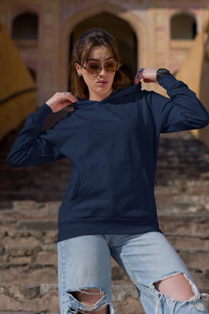 Navy Blue Unisex Sweatshirt Hoodie - BURBENT®