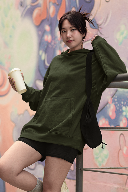 Olive Green Unisex Sweatshirt Hoodie - BURBENT®