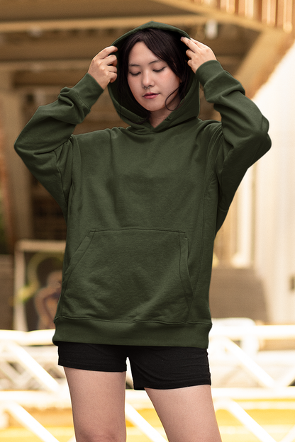Olive Green Unisex Sweatshirt Hoodie - BURBENT®