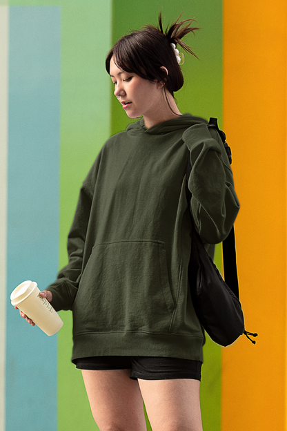Olive Green Unisex Sweatshirt Hoodie - BURBENT®