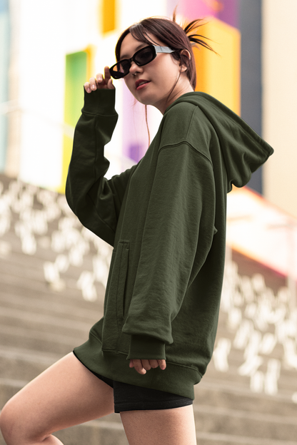 Olive Green Unisex Sweatshirt Hoodie - BURBENT®