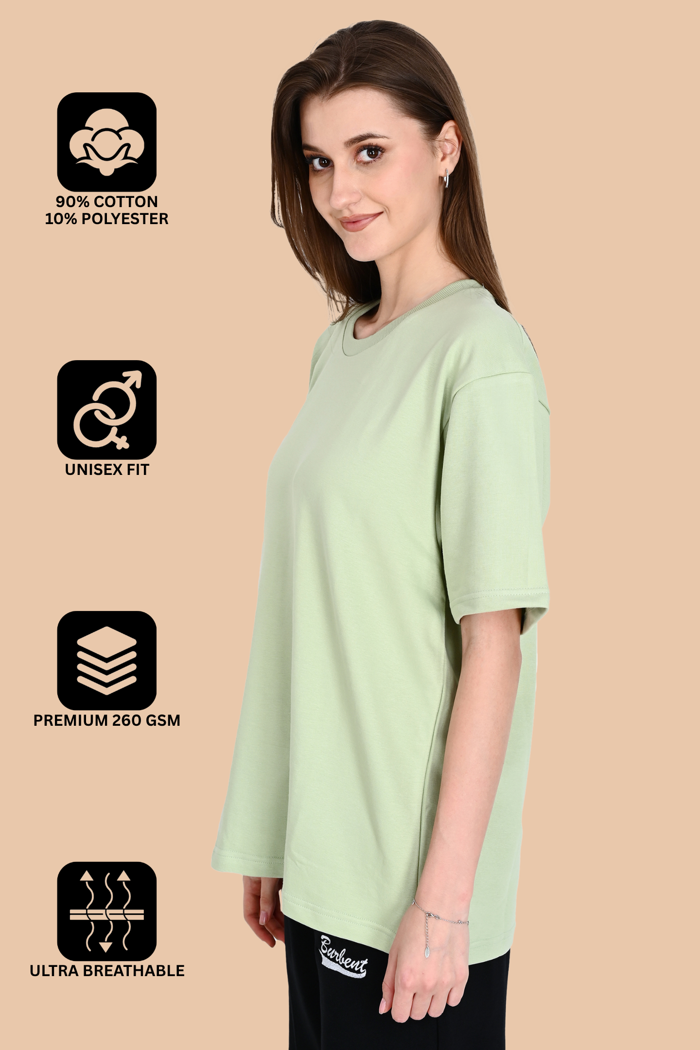 Jade Green Unisex Oversized French Terry T-Shirt