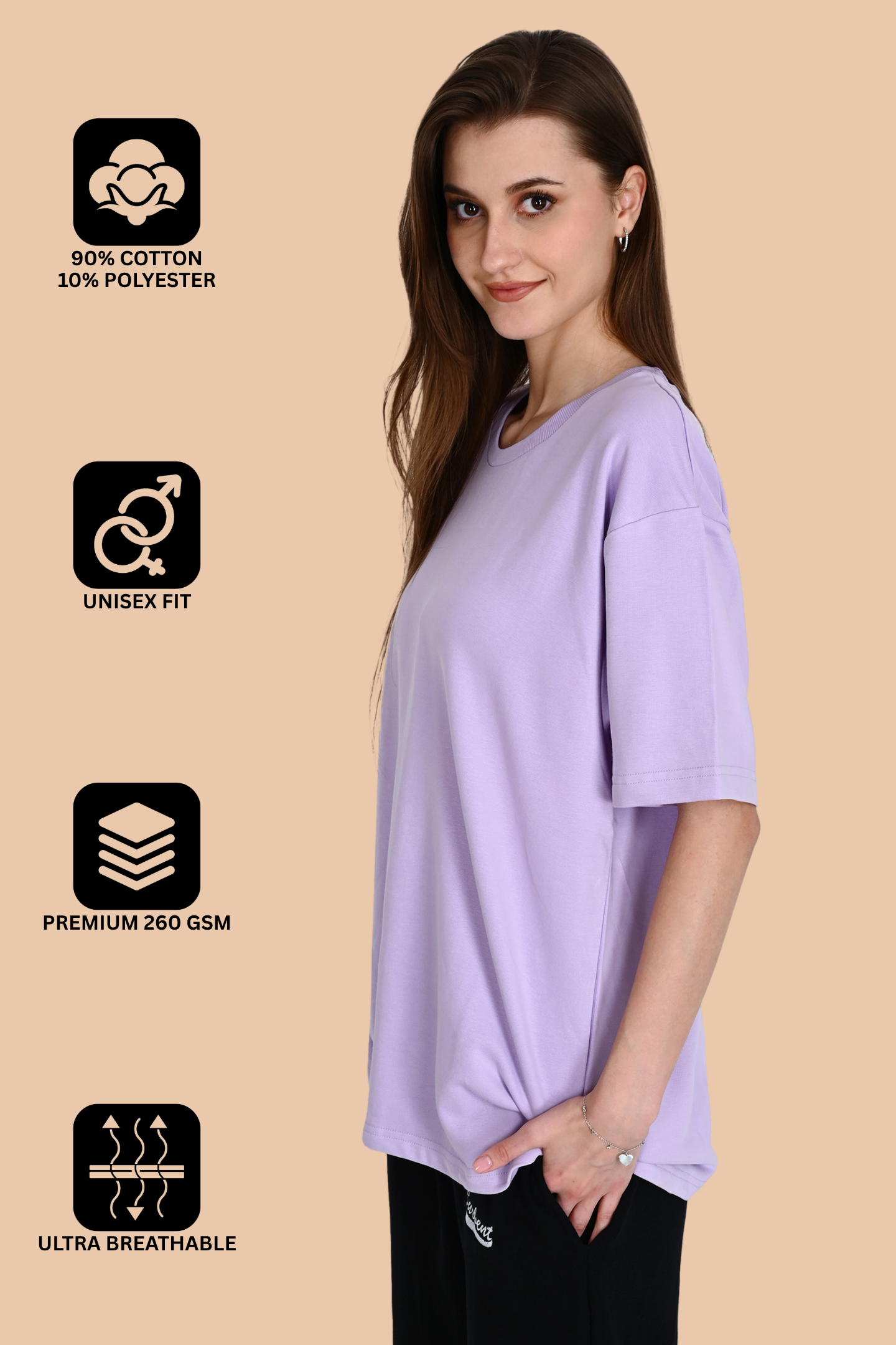 Lavender Unisex Oversized French Terry T-Shirt