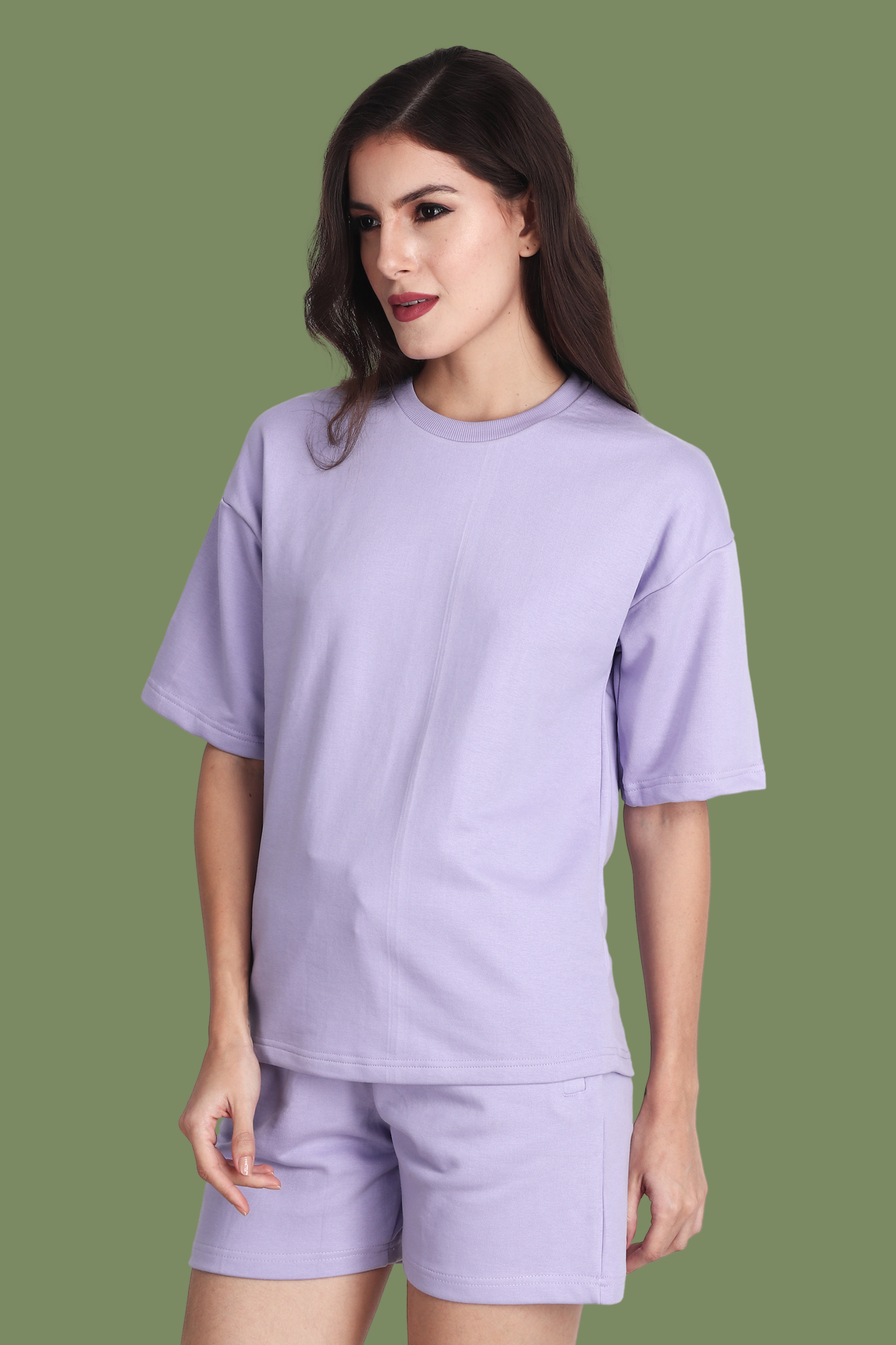 Lavender Unisex Oversized T-shirt & Shorts Co-ord Set - BURBENT®