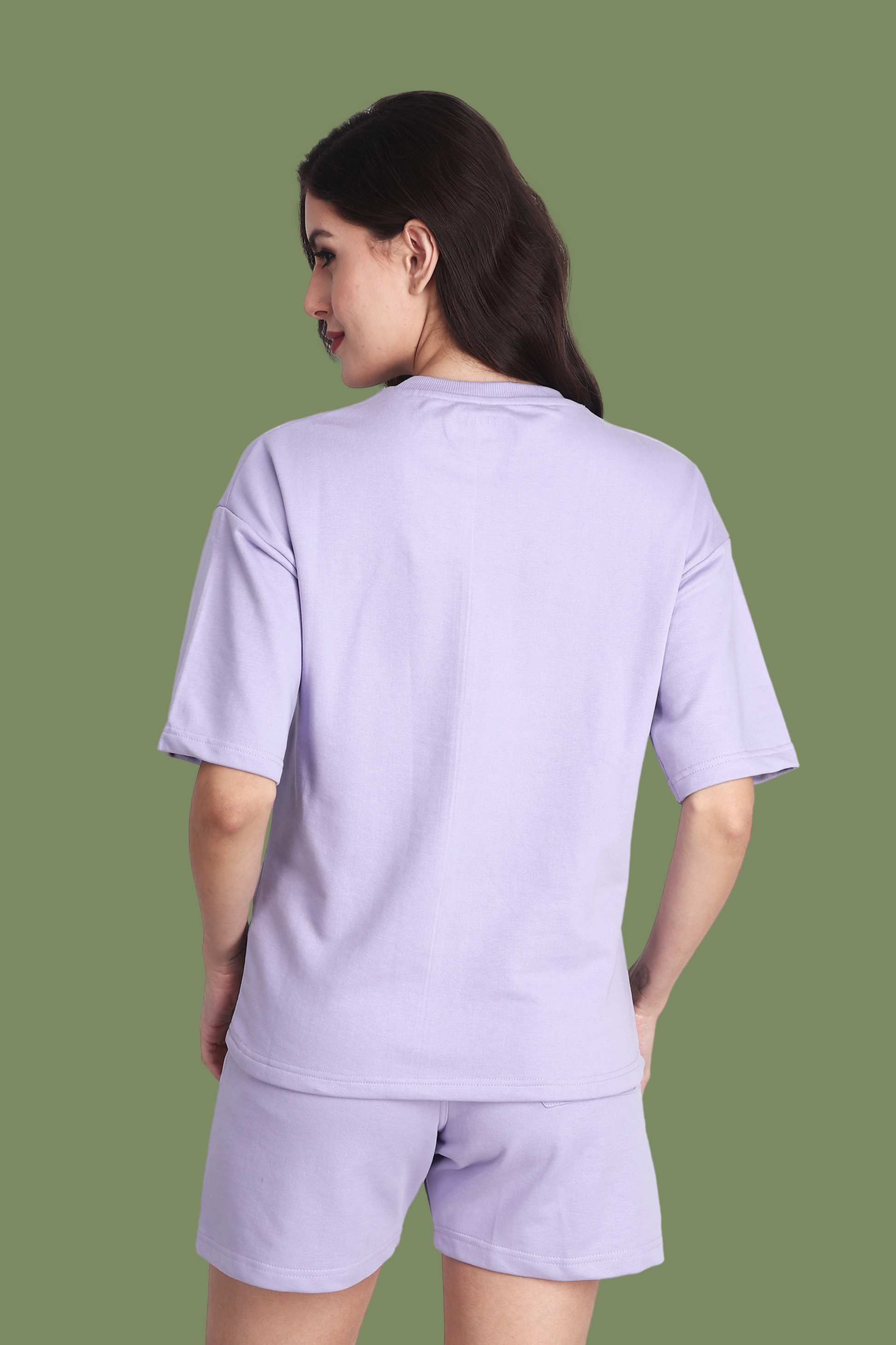Lavender Unisex Oversized T-shirt & Shorts Co-ord Set - BURBENT®