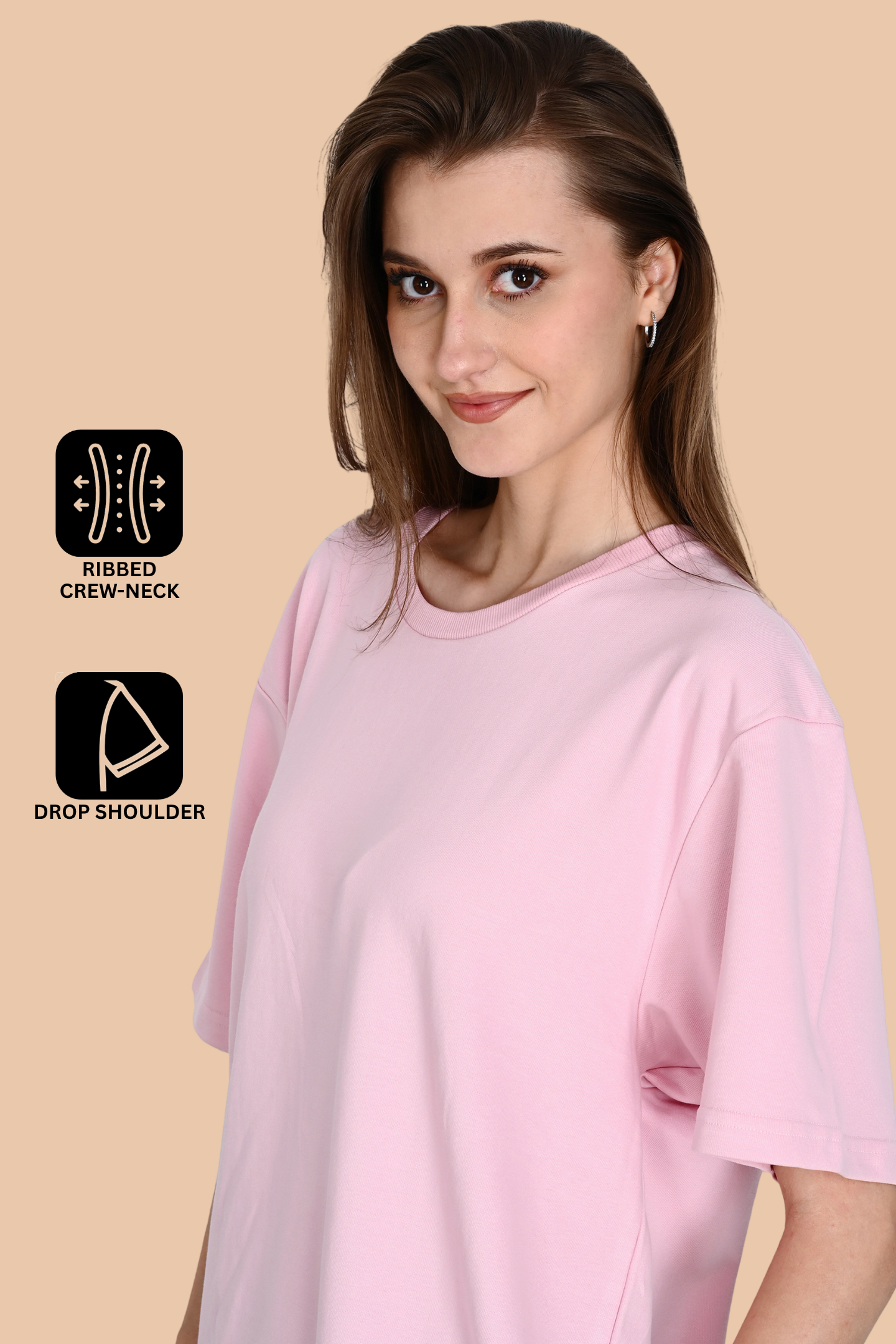 Light Pink Unisex Oversized French Terry T-Shirt