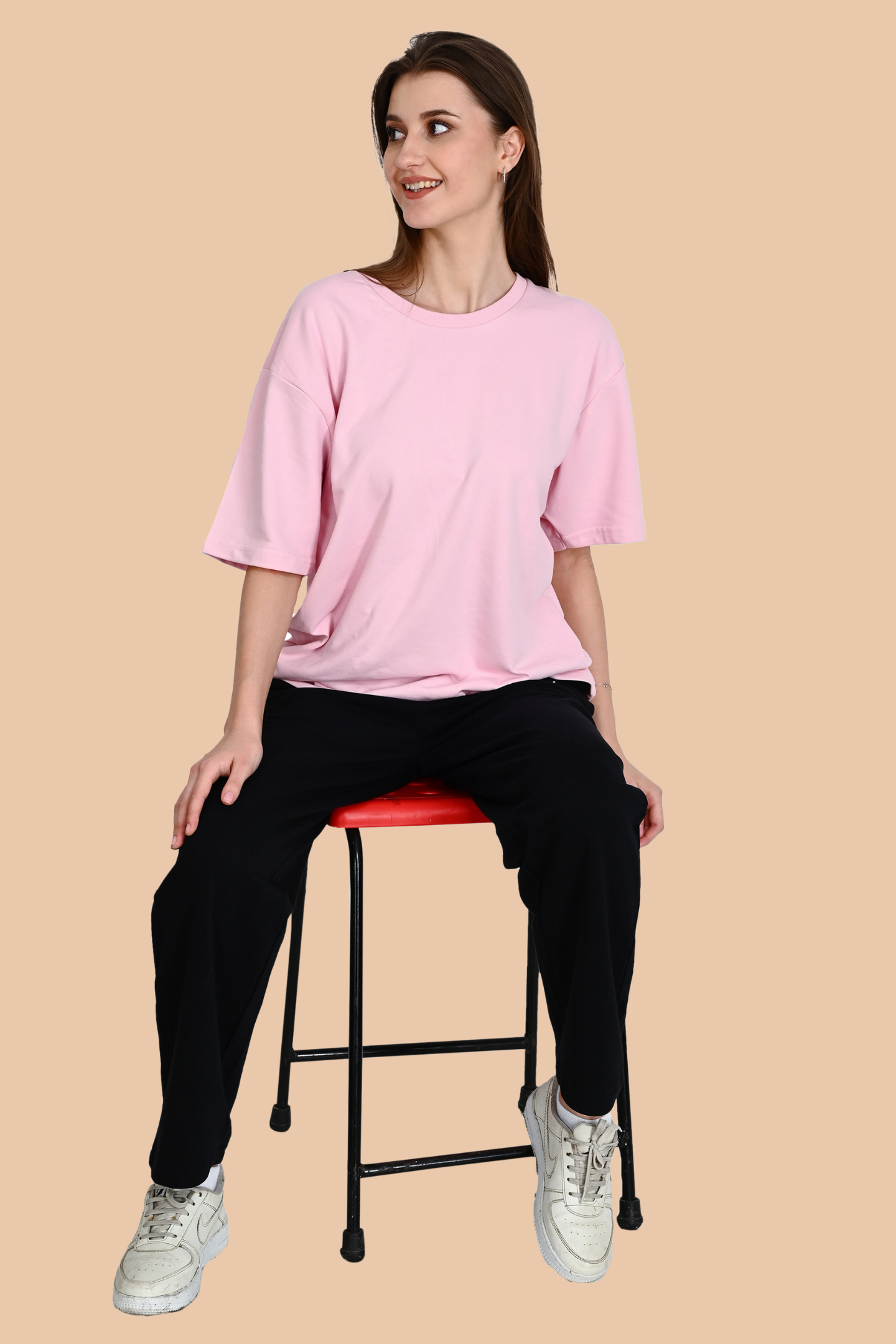 Light Pink Unisex Oversized French Terry T-Shirt