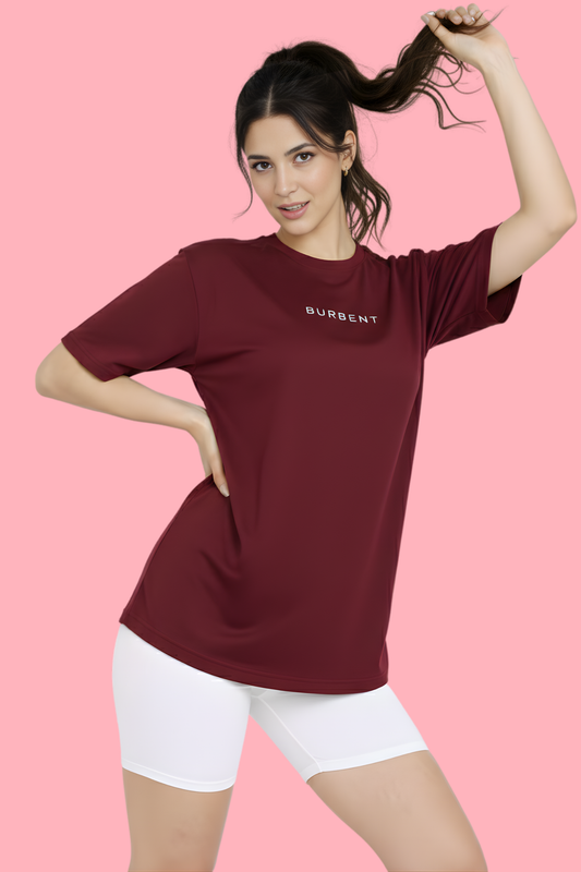 Maroon Oversized French Terry Unisex T-Shirt