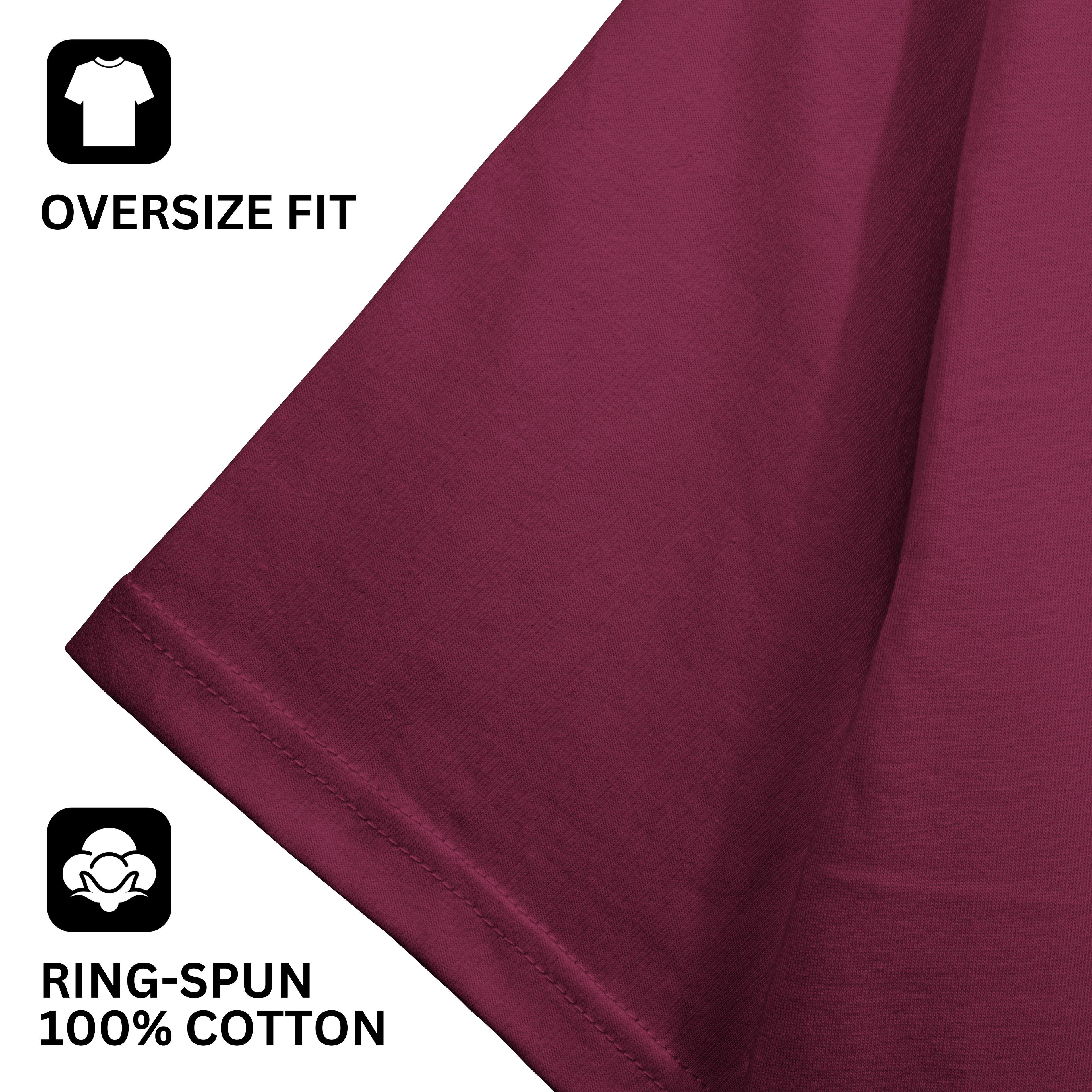 Maroon Oversized Fit Unisex Tshirt