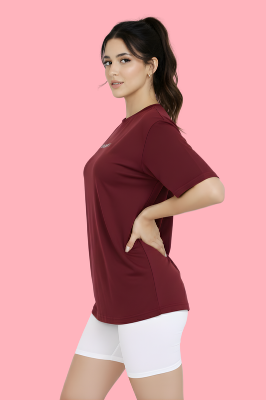 Maroon Oversized French Terry Unisex T-Shirt