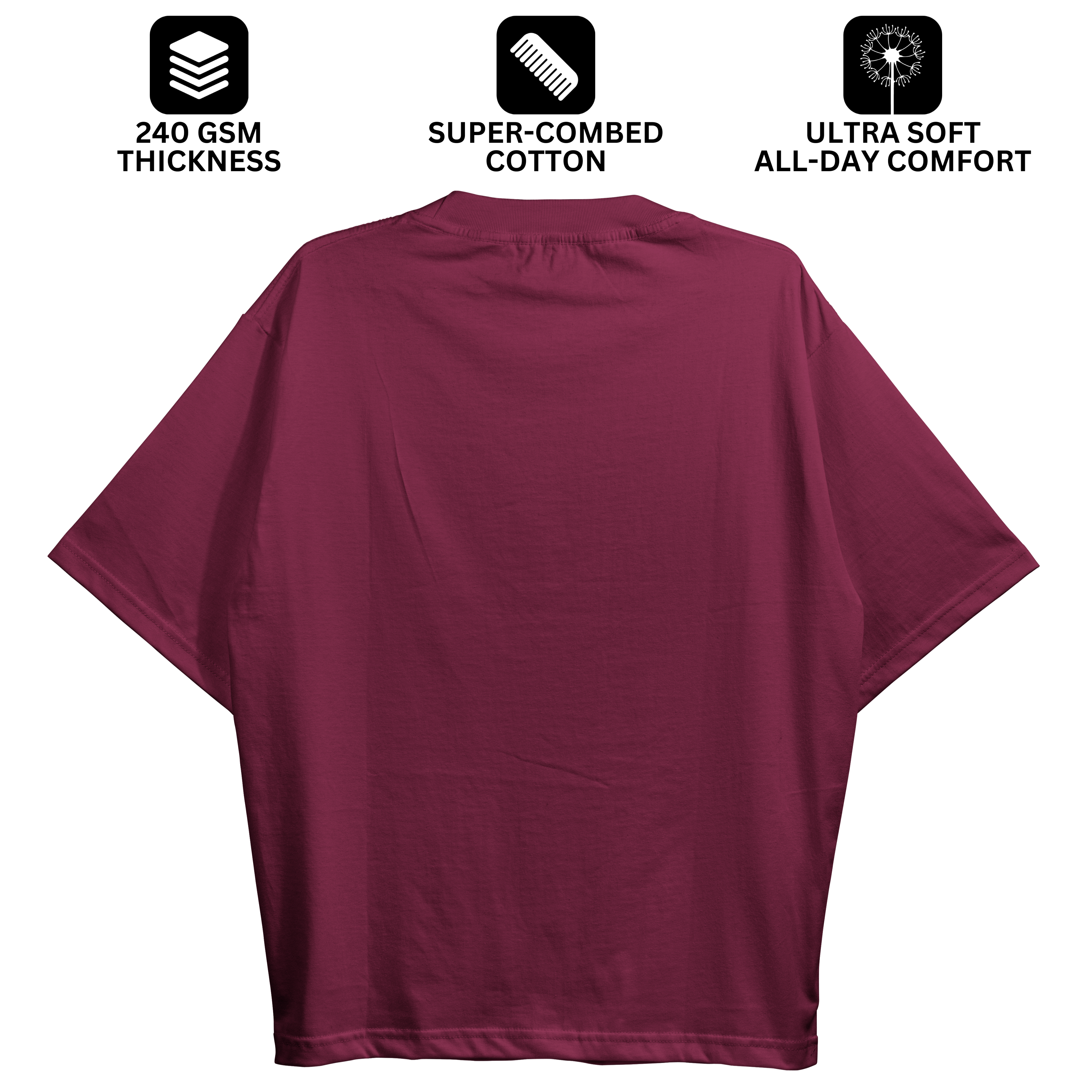 Maroon Oversized Fit Unisex Tshirt