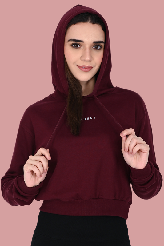 Maroon Crop Hoodie