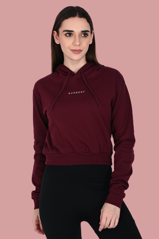 Maroon Crop Hoodie