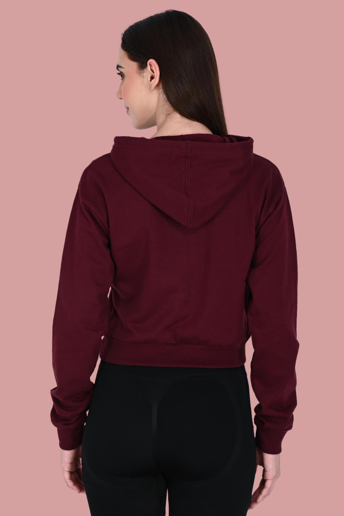 Maroon Crop Hoodie