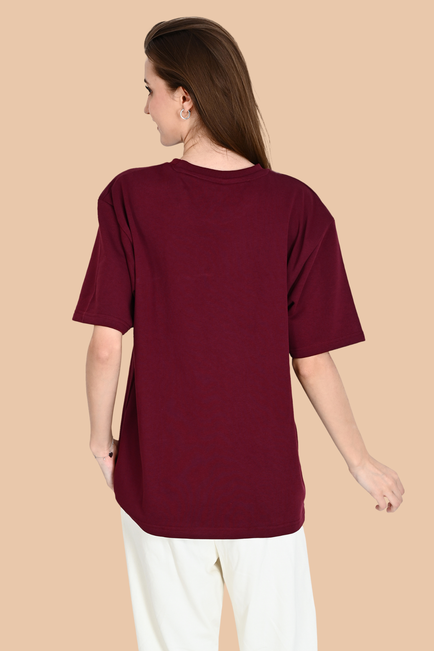 Maroon Unisex Oversized French Terry T-Shirt