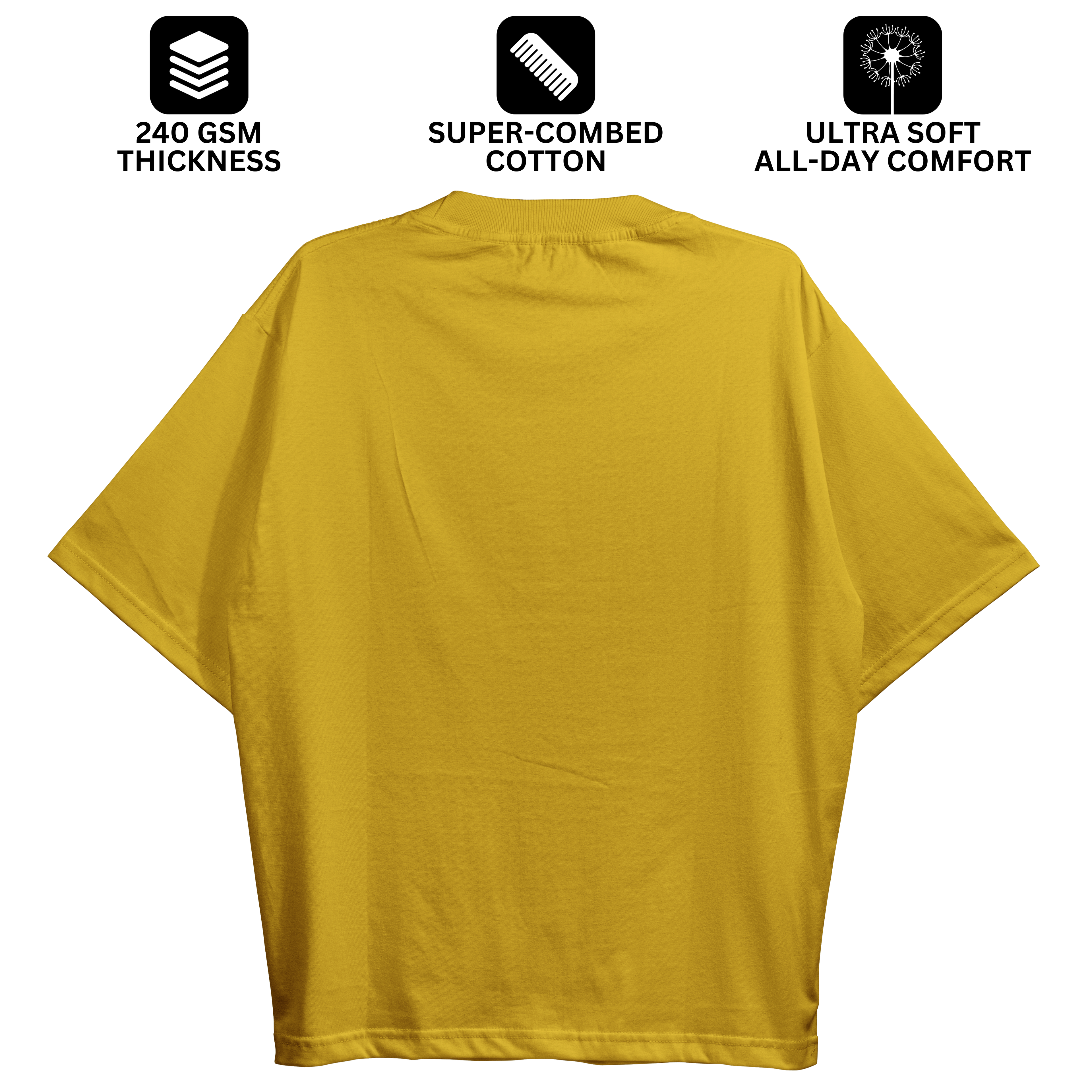 Golden Yellow Oversized Fit Unisex Tshirt
