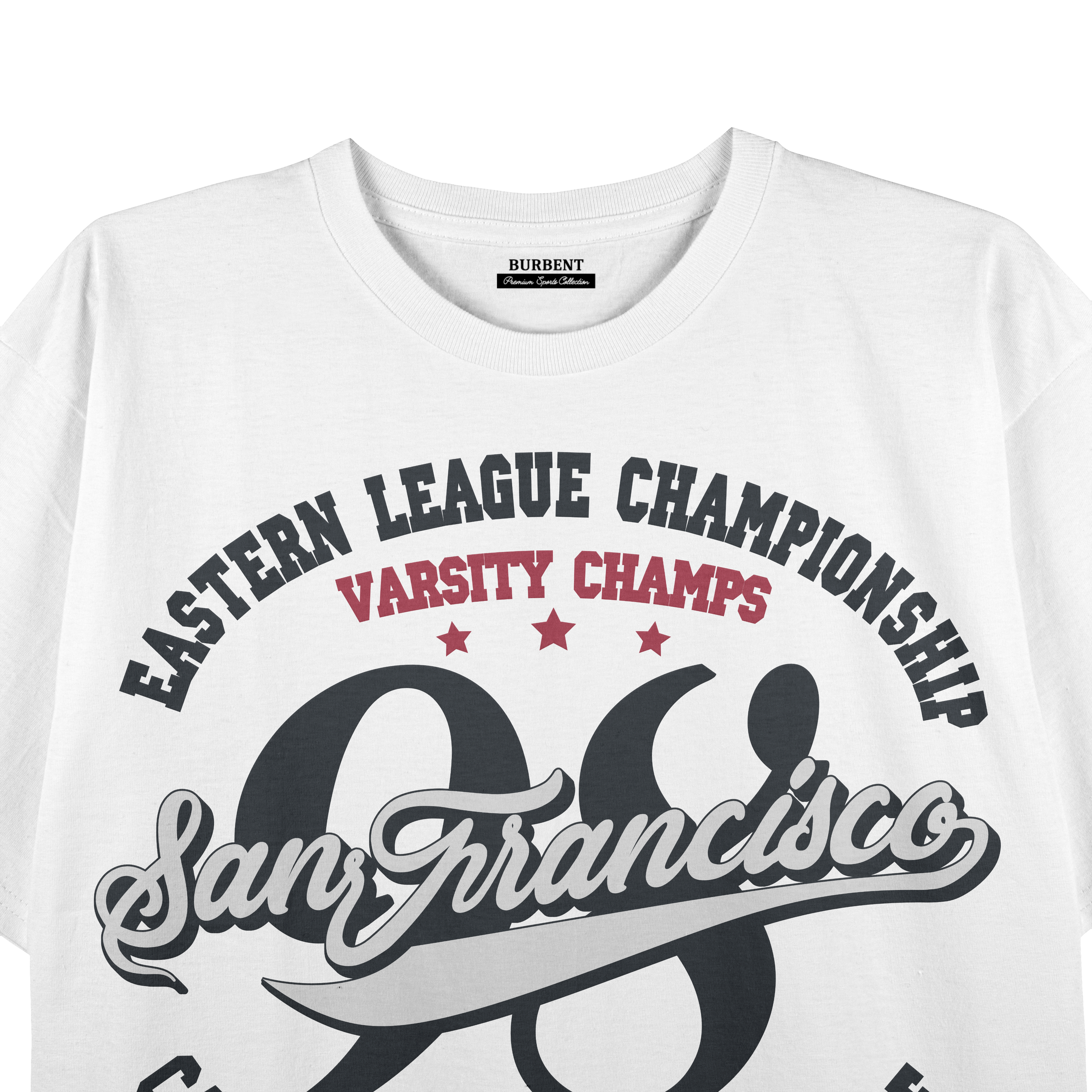 San Francisco Varsity Championship Graphic Premium Stretch T-Shirt – White