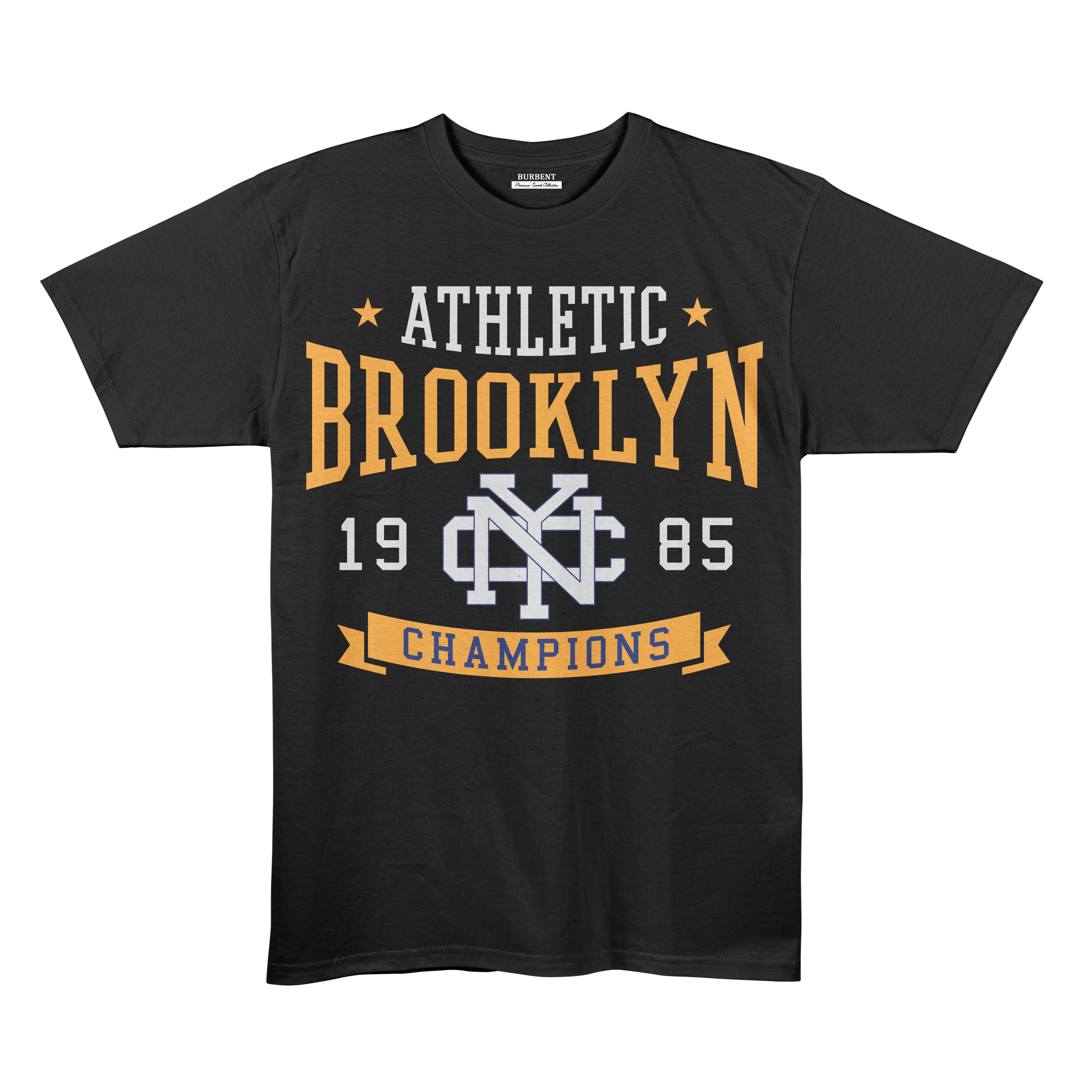 Brooklyn Athletic Champions Graphic Premium Stretch T-Shirt – Black