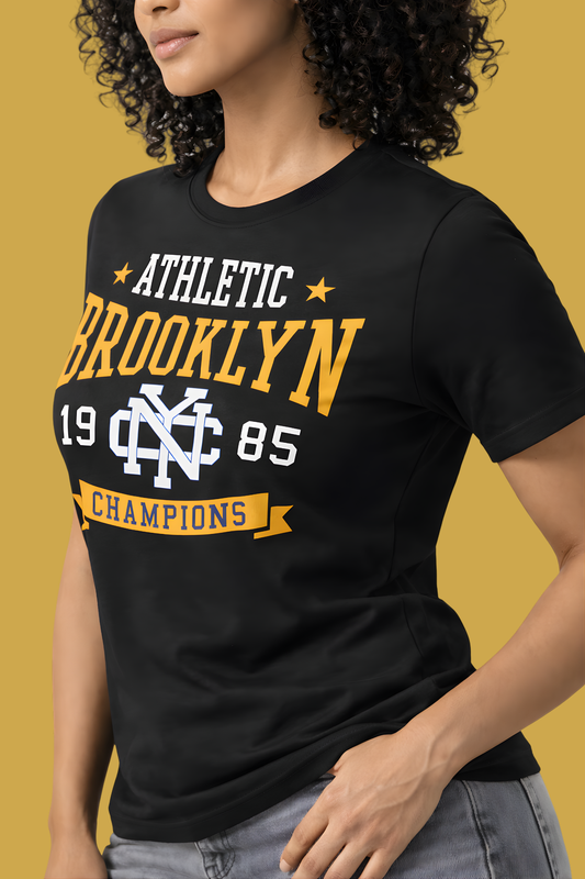 Brooklyn Athletic Champions Graphic Premium Stretch T-Shirt – Black