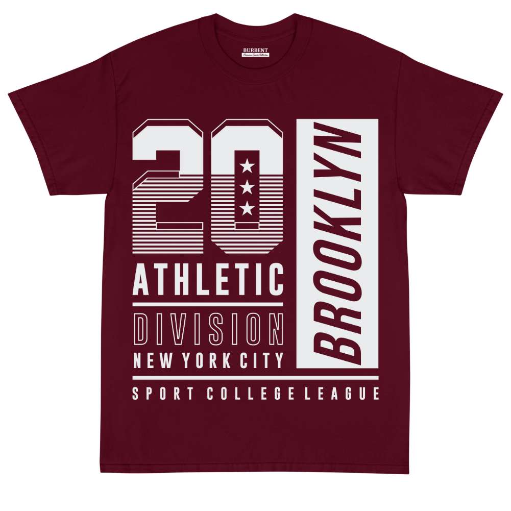 Maroon Brooklyn Athletic Division 20 Unisex T-Shirt