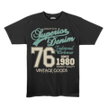 Superior Denim 76 Vintage Workwear Graphic Premium Stretch T-Shirt – Black
