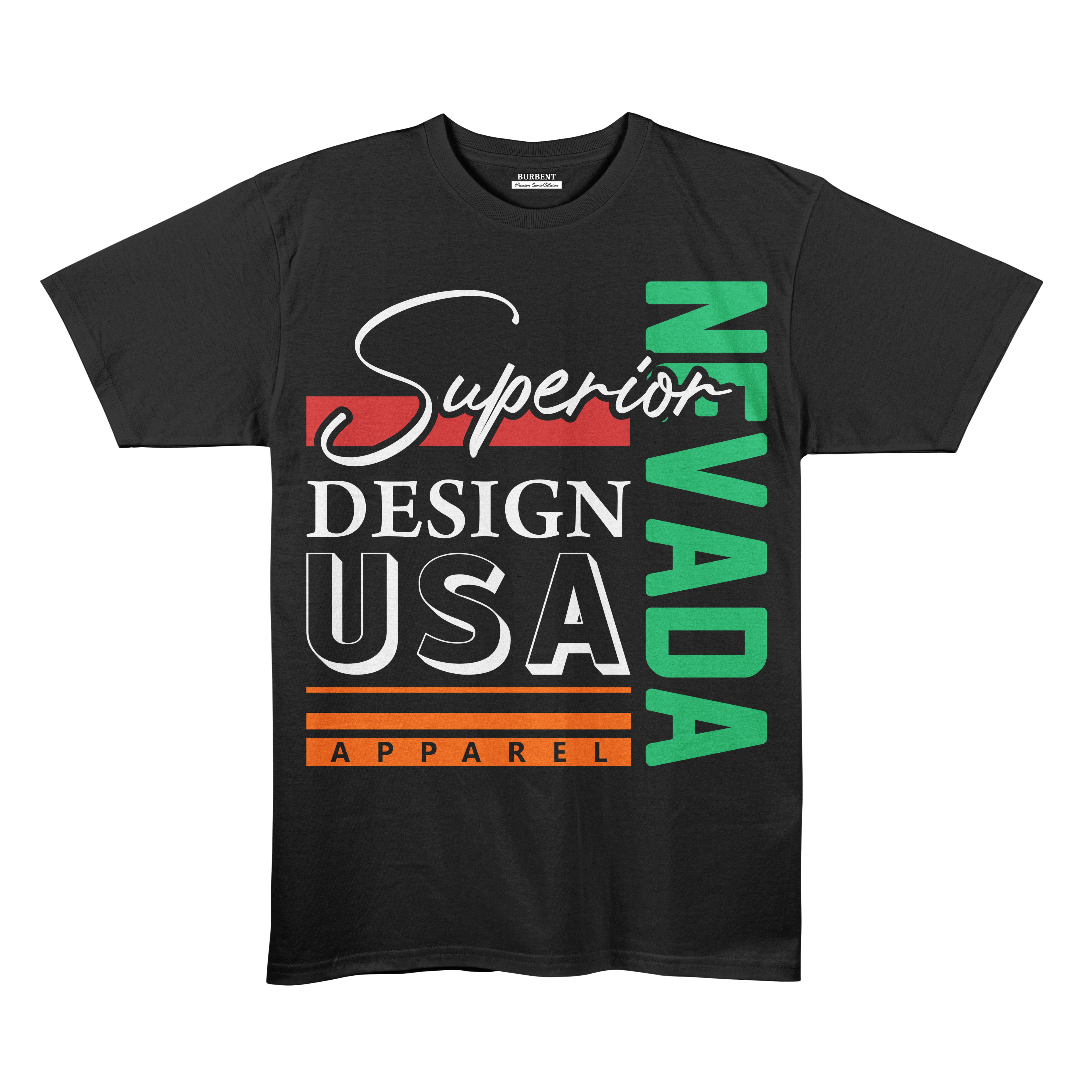 Superior Design USA Nevada Graphic Premium Stretch T-Shirt – Black