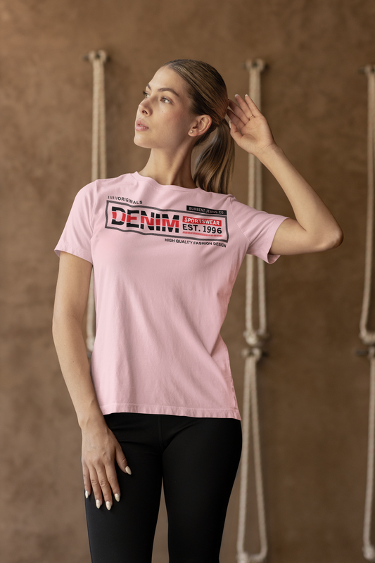 Originals: Light Pink Core Denim Tee - BURBENT®