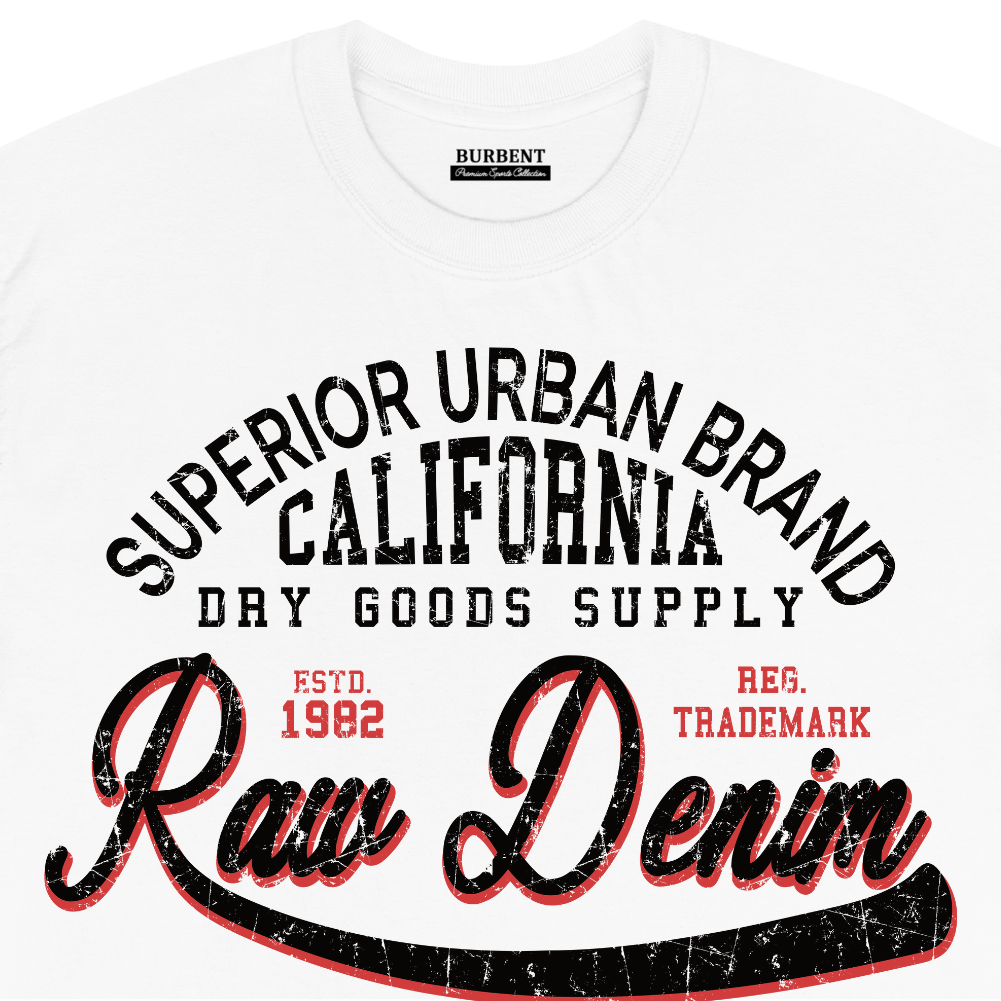 White Raw Denim California Superior Urban Unisex T-Shirt