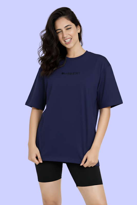Navy Blue Oversized French Terry Unisex T-Shirt