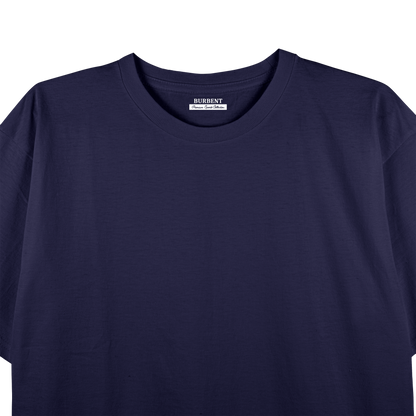 Navy Blue Unisex Regular Fit Tshirt - BURBENT®