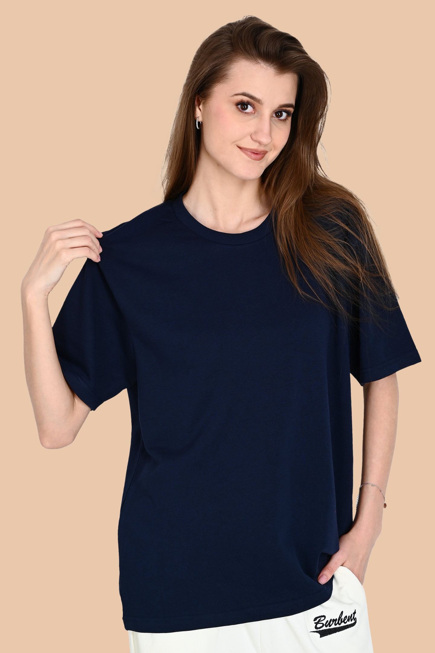 Navy Blue Unisex Oversized French Terry T-Shirt