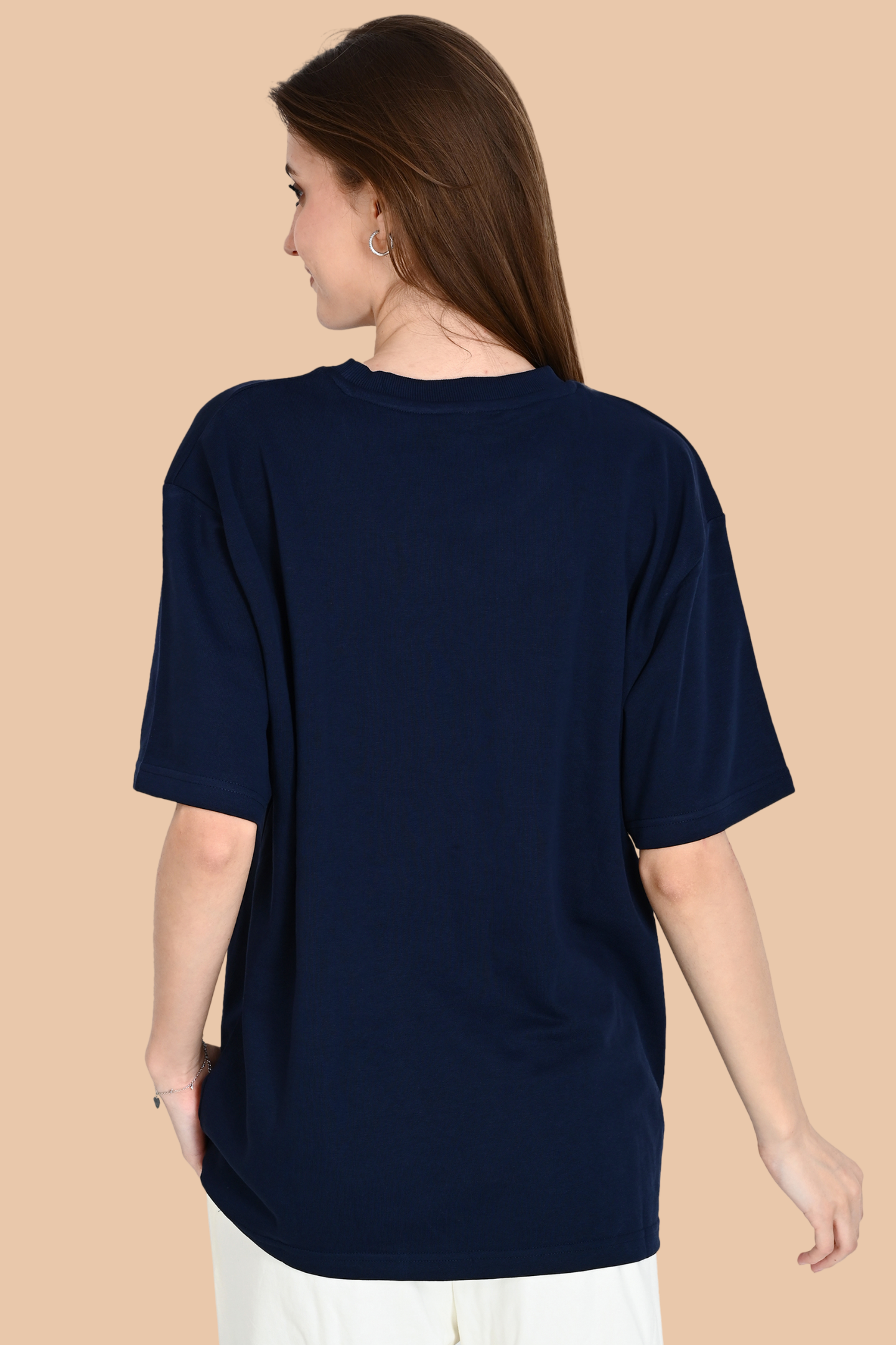 Navy Blue Unisex Oversized French Terry T-Shirt