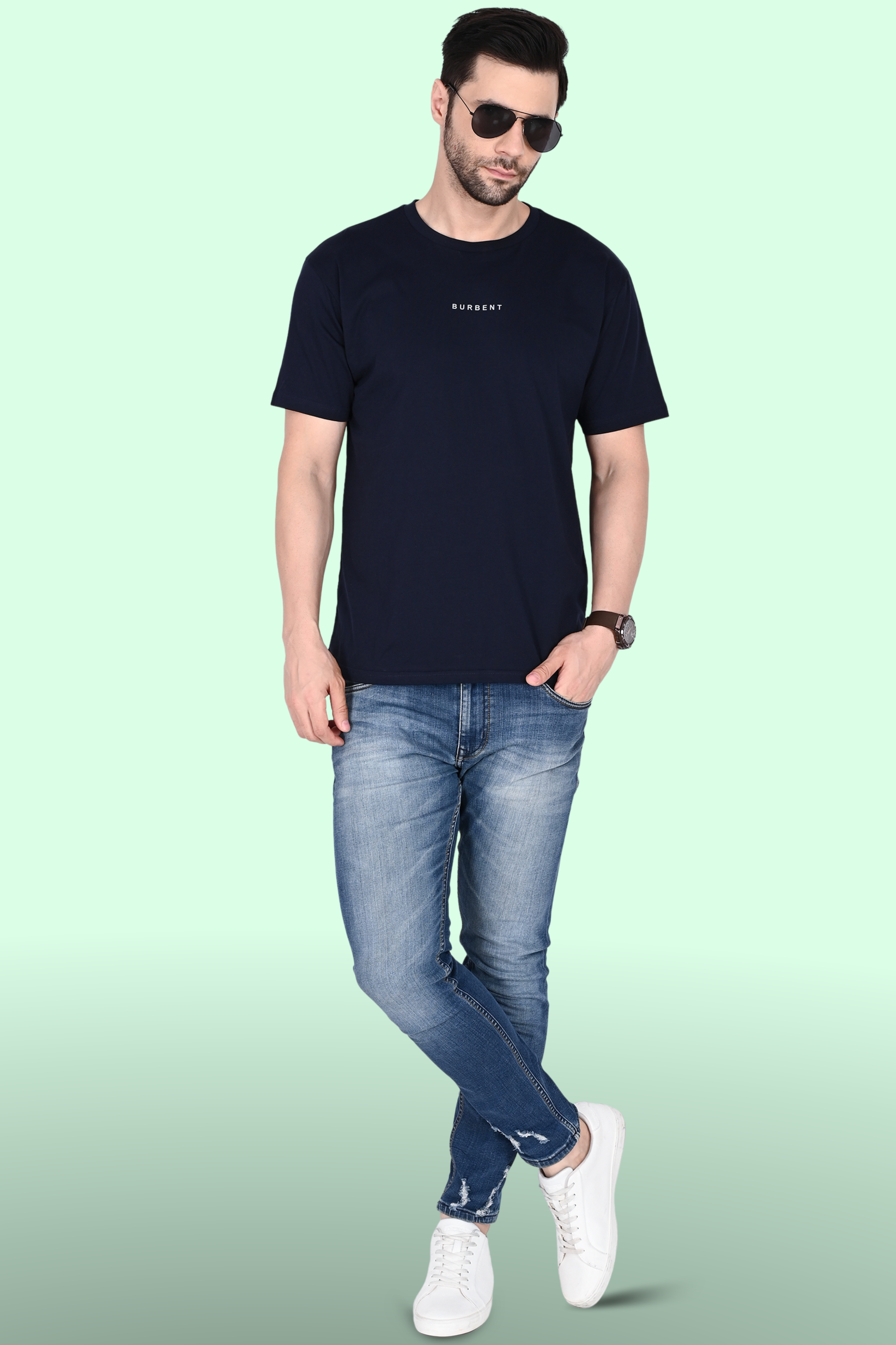 Navy Blue Supima® Cotton T-shirt - BURBENT®