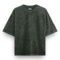Vintage Olive Green Acid Washed Oversized T-Shirt