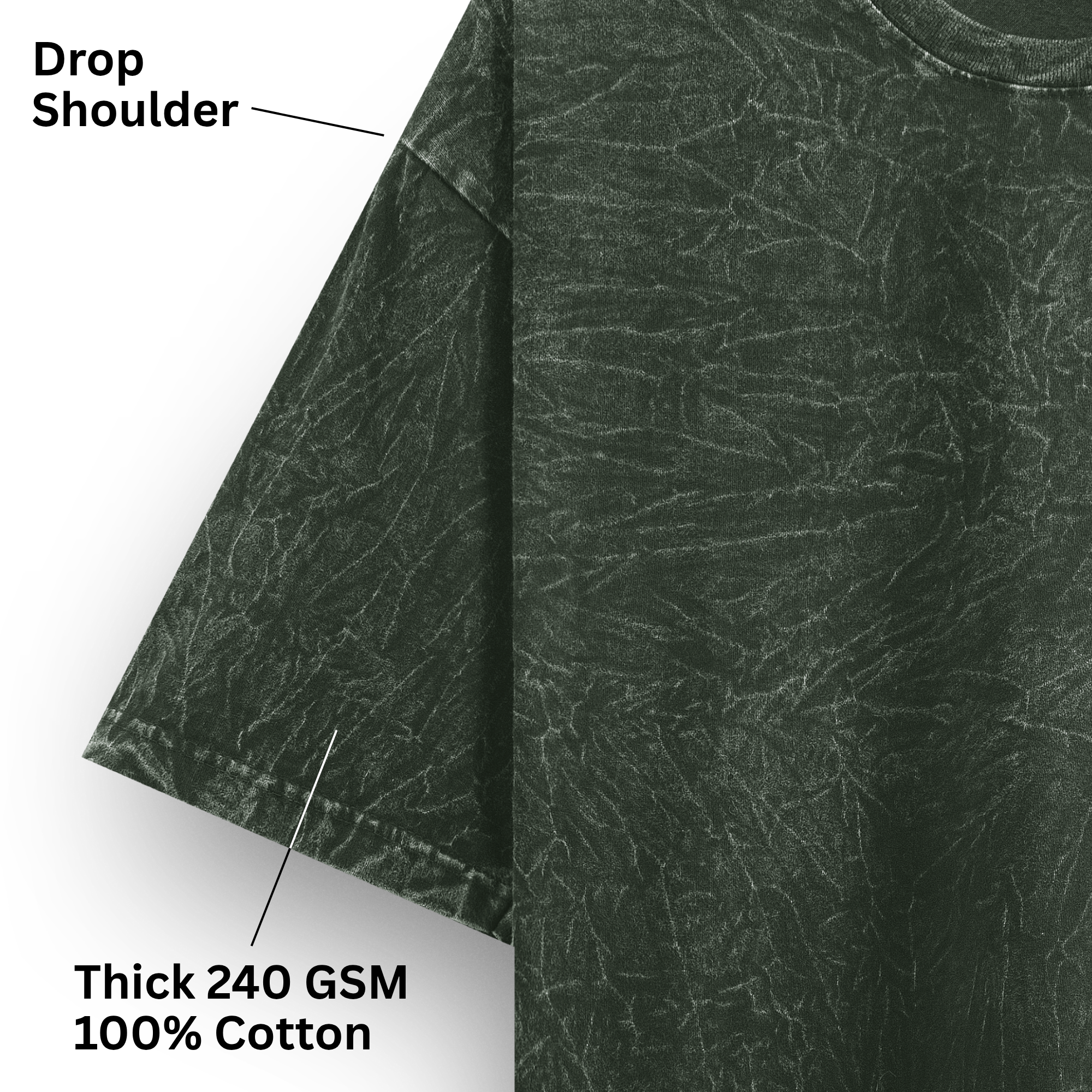 Vintage Olive Green Acid Washed Oversized T-Shirt