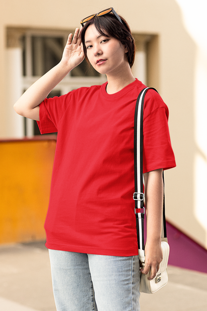 Red Oversized Fit Unisex Tshirt - BURBENT®