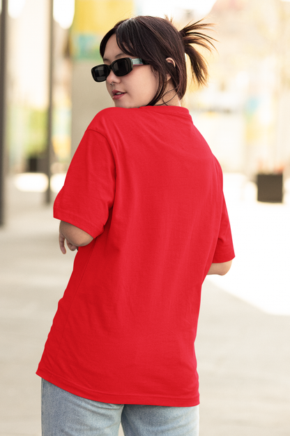 Red Oversized Fit Unisex Tshirt - BURBENT®