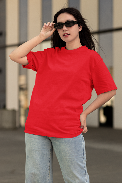 Red Oversized Fit Unisex Tshirt - BURBENT®