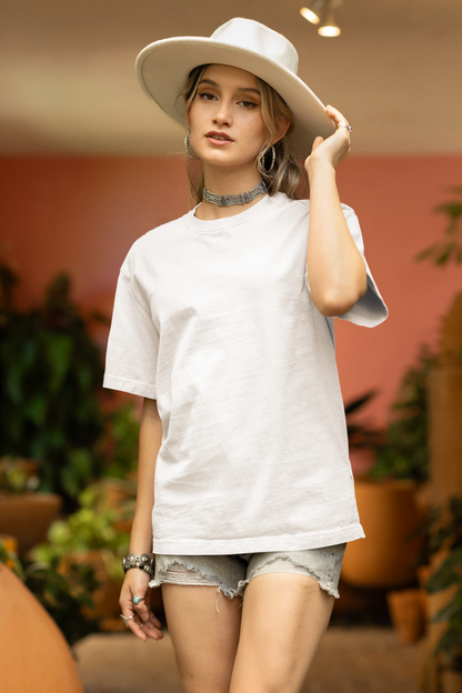 White Oversized Fit Unisex Tshirt - BURBENT®