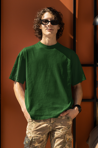 Dark Green Oversized Fit Unisex Tshirt - BURBENT®