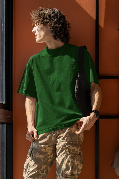 Dark Green Oversized Fit Unisex Tshirt - BURBENT®