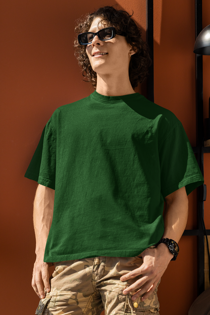 Dark Green Oversized Fit Unisex Tshirt - BURBENT®