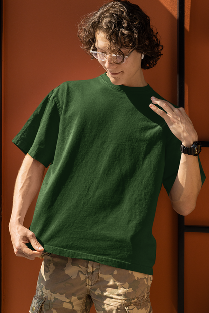 Dark Green Oversized Fit Unisex Tshirt - BURBENT®