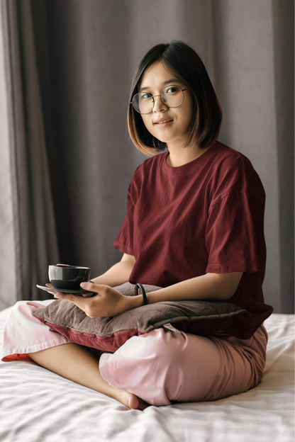 Maroon Oversized Fit Unisex Tshirt - BURBENT®