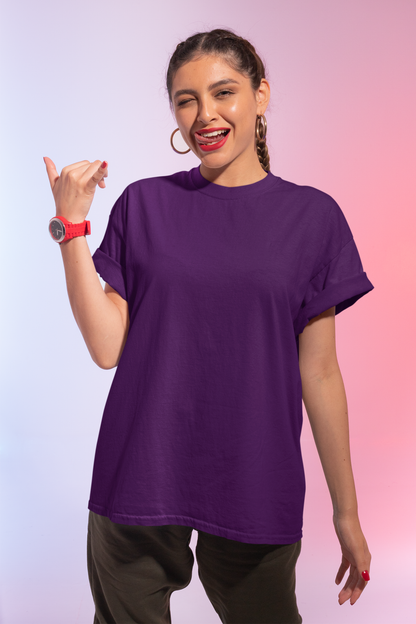 Purple Oversized Fit Unisex Tshirt - BURBENT®